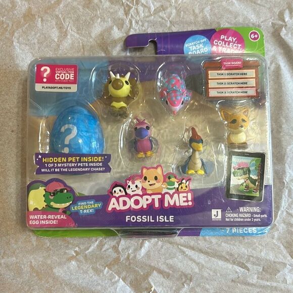 2023 ADOPT ME! Surprise Egg Pets FOSSIL ISLE 6 Mini Figure Pack - Picture 1 of 2